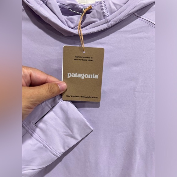 Patagonia Kids' Medium Capilene Silkweight Hoodie Foxglove Purple NWT UPF 40 - Picture 4 of 7